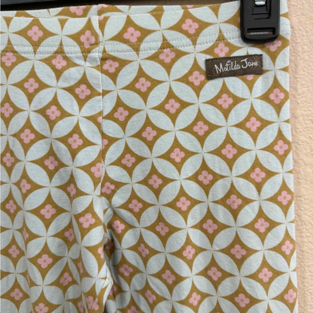 Matilda Jane Geometric Ruffle Leggings - Blue and Brown - Picture 2 of 4
